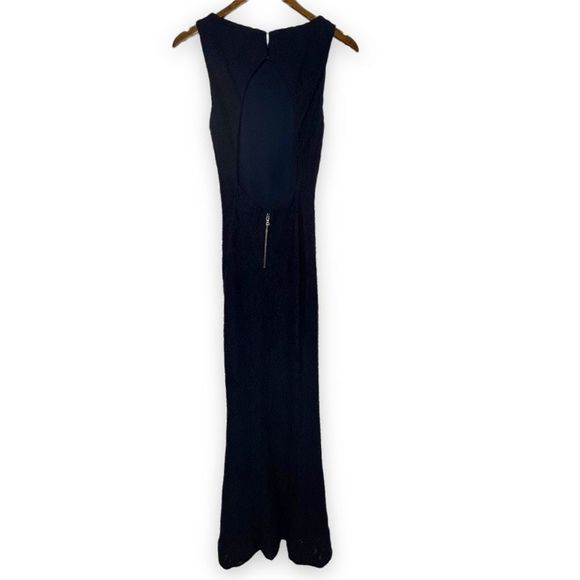 Alice + Olivia Blue Sleeveless Textured Floral Full Length Maxi Dress Size 4 - Picture 2 of 16